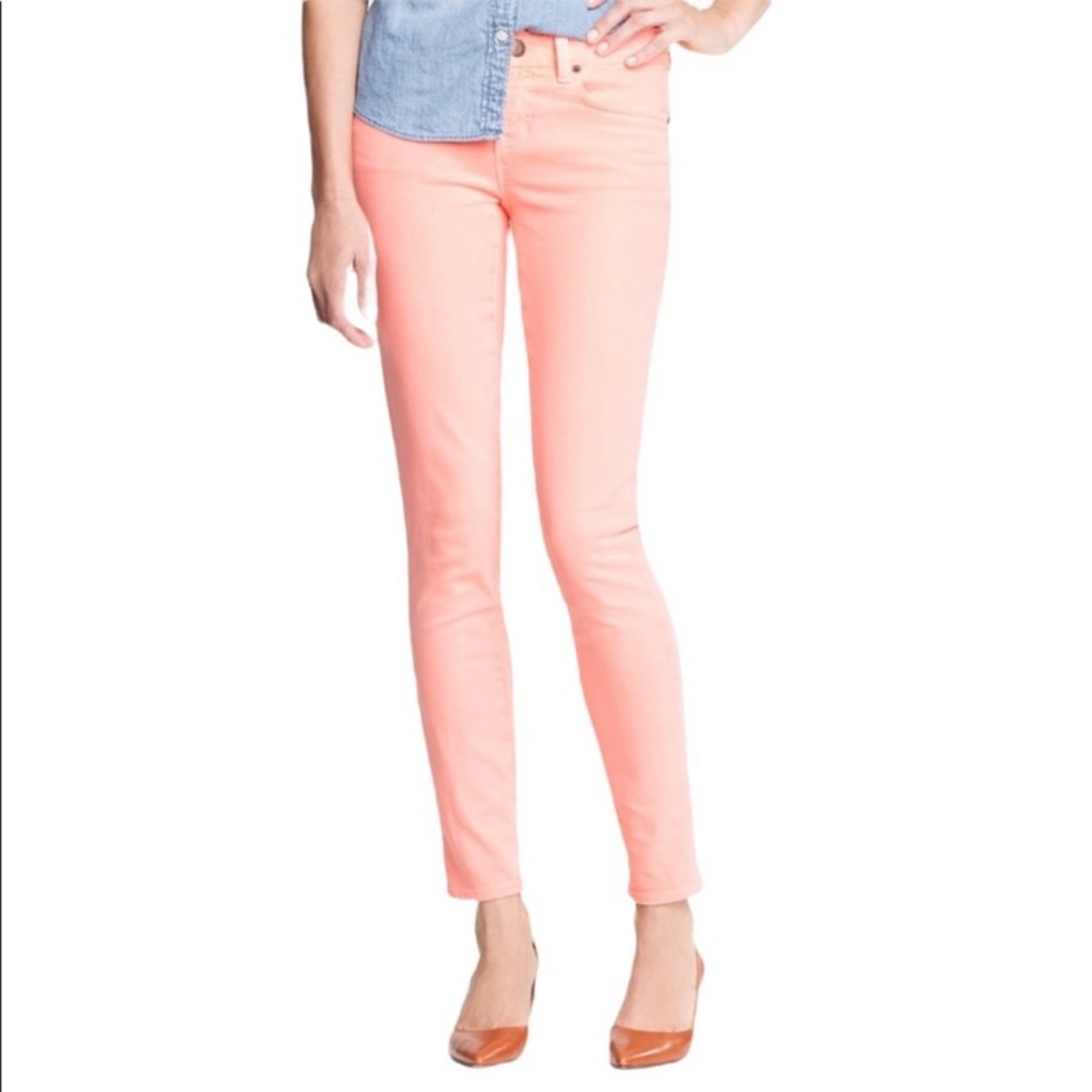 J. Crew toothpick ankle jeans in light pink, size 26
